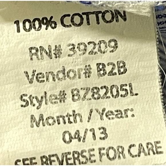 Burnside Button Up Shirt Mens XL Blue White Striped Missing a Button 100% Cotton - Picture 7 of 7